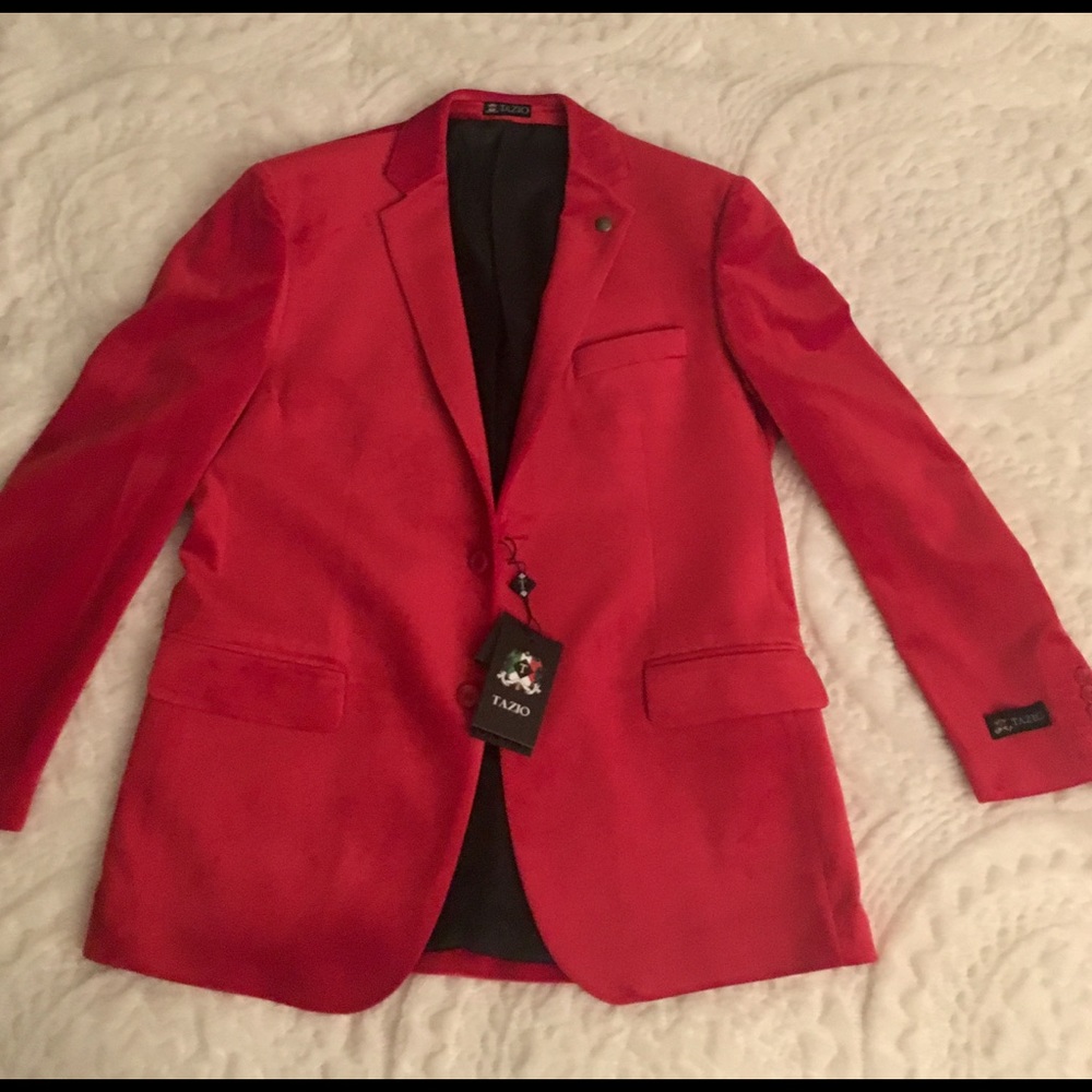 ❤️Flamin’ Red Velvet Blazer - Christmas 🎄 - Picture 2 of 8